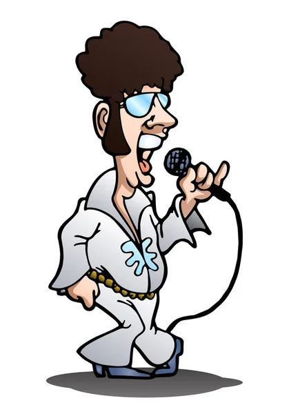 retro şarkıcı izole beyaz dans