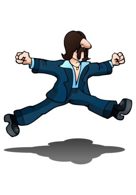 adam yapmak izole beyaz üzerine atlama dance