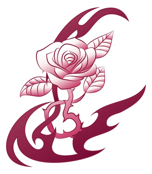 Flor rosa flor tatuagem — Fotografia de Stock