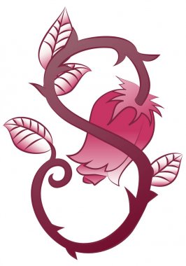 cURL gül çiçek dövme