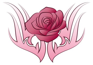 Gül ile süsleme dövme