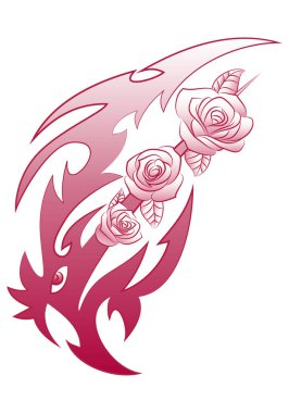 süsleme keskin çiçek dövme