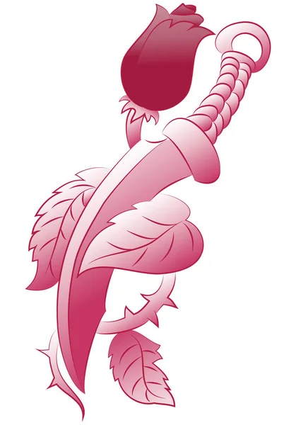 Dagger flower tattoo — Stock Photo, Image