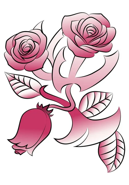 Kompliziertes Blumen-Tattoo — Stockfoto