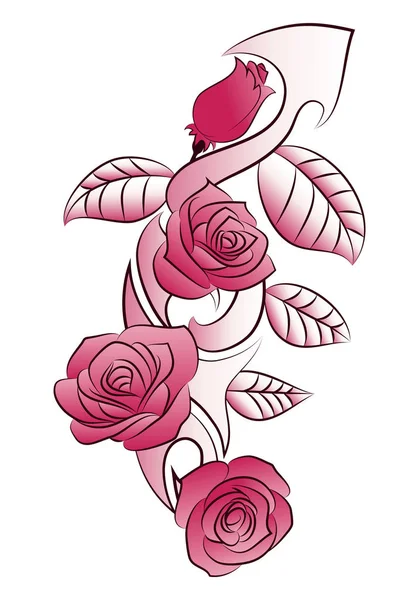 Wiązanej wstążka kwiaty tattoo — Zdjęcie stockowe