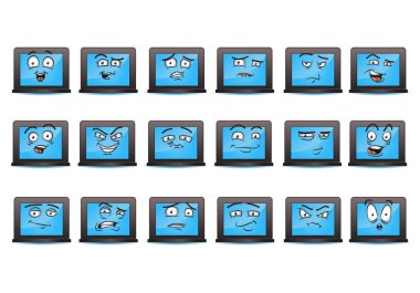 dizüstü avatar simge seti gülümse