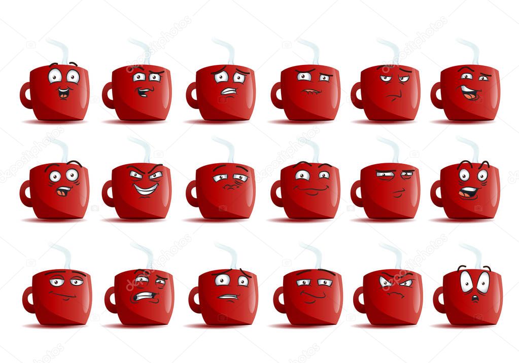 coffee cup avatar icon set