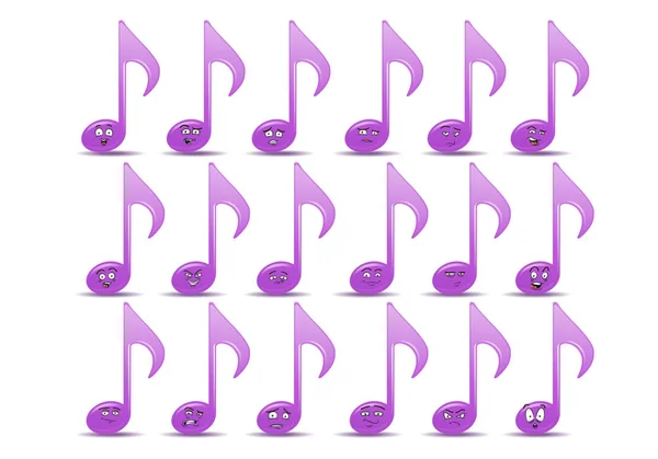 Muzyka Uwaga zestaw ikon avatar — Zdjęcie stockowe