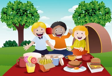 doğa tatilde mutlu çocuk