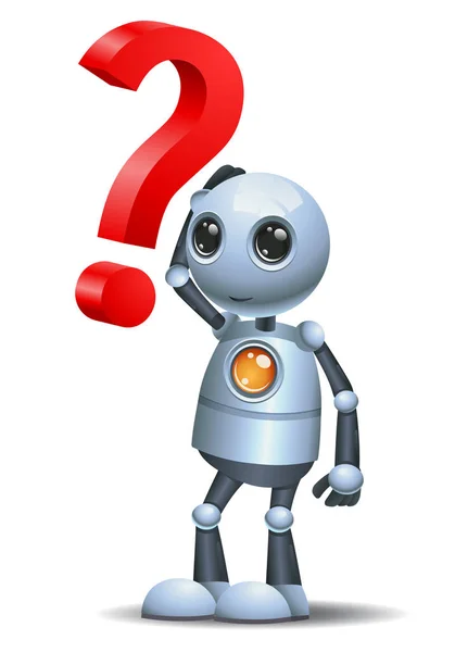 Küçük robot ve soru sembolü — Stok fotoğraf
