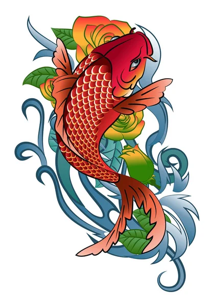 koi fish jump tattoo