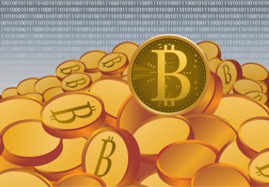 altın bit sikke Kripto para birimi fiziksel para kavramı ağ üzerinde