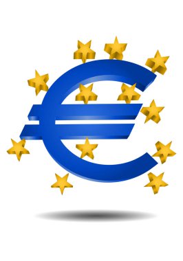 Euro işareti para izole beyaz 