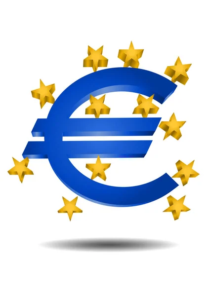 Euro moneda signo en blanco aislado — Foto de Stock
