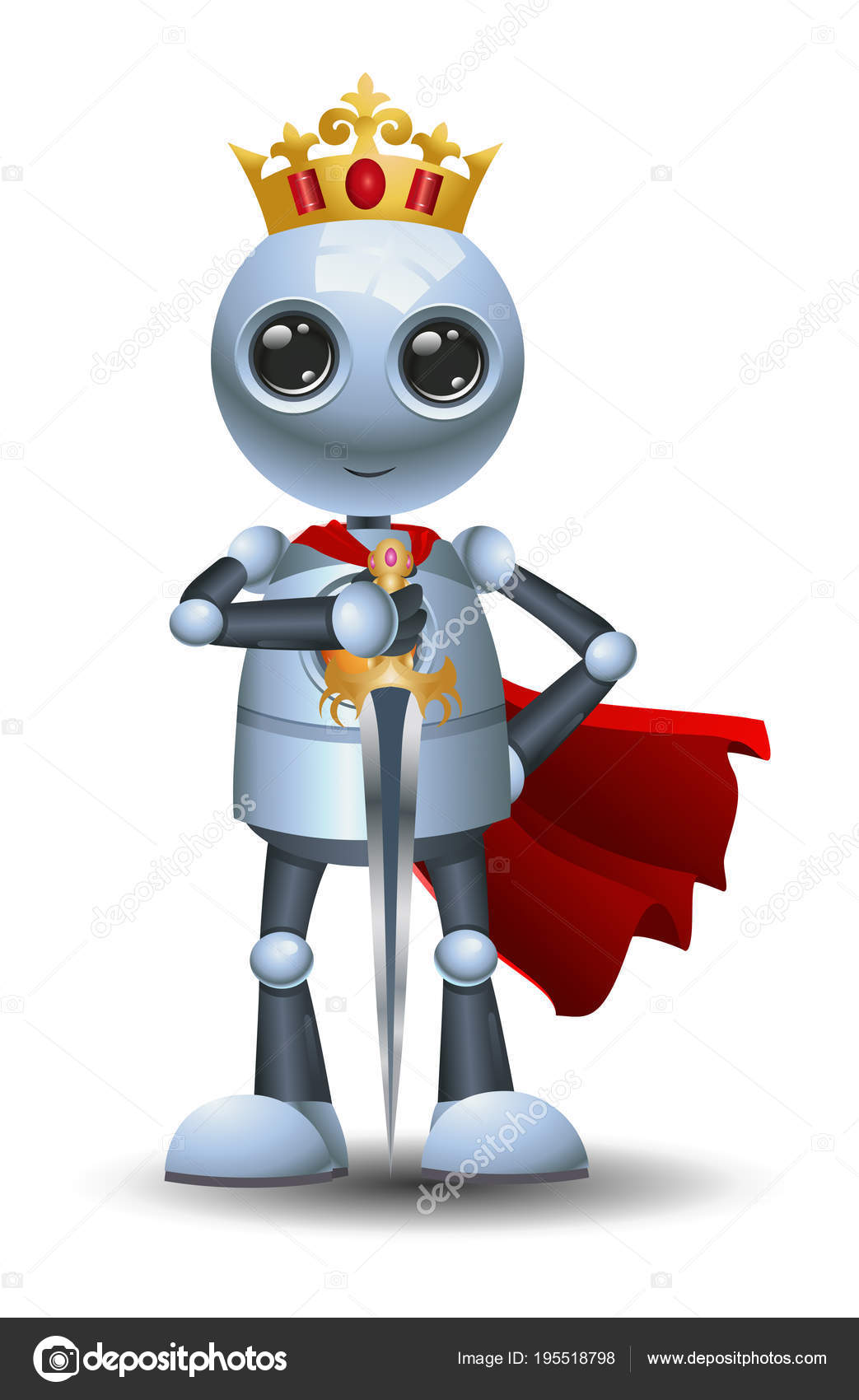 Kyst Kejserlig telex Little robot as a king Stock Photo by ©onionime 195518798
