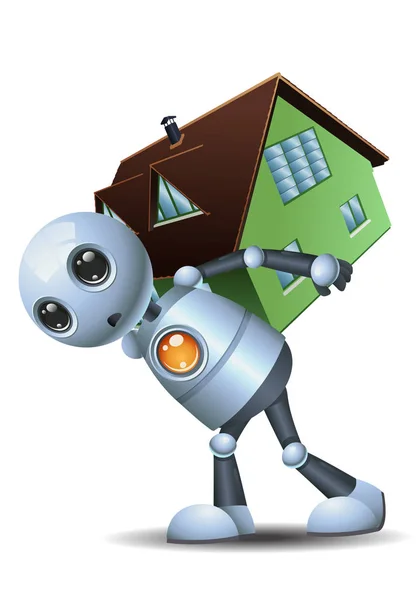 Маленький робот носить будинок — стокове фото