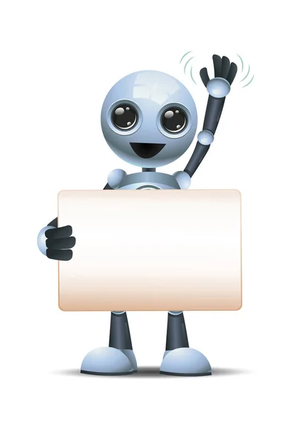 El sallarken küçük robotun boş işaret iletişimini gösteren 3D çizim