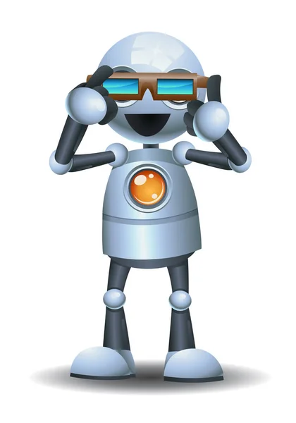 3d illustration fashion wear design of  little robot wearing fancy eyeglass — ストック写真