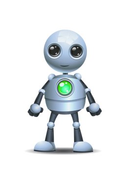 3d illustration of  kid little robot fat  in obesity