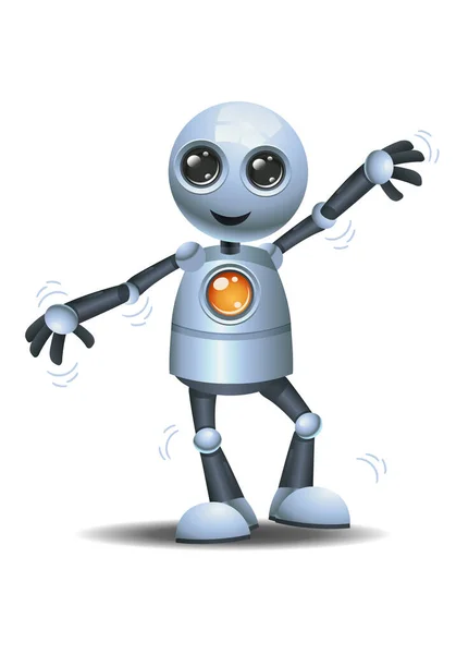 Illustration Liten Robot Dans Parti Traditionell Stil Isolerad Vit Bakgrund — Stockfoto