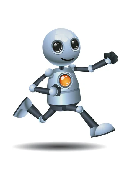 Illustration Liten Robot Löpare Hälsosam Livsstil Isolerad Vit Bakgrund — Stockfoto