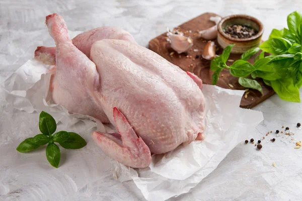 Frisches Huhn mit Gewürzen — Stockfoto