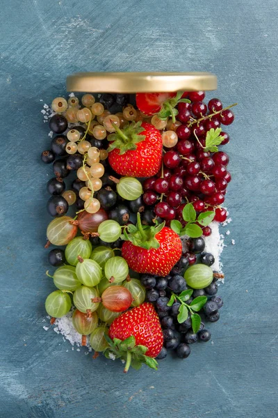 Different berrie jam — Stock Photo, Image