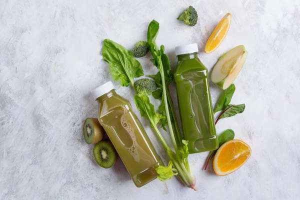 Fruit and vegetables juice in bottle — Stock Photo, Image