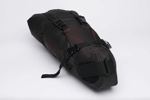 Modern Bicycle Fabric Bag Frame Saddle Mount Black Bag Red — Stock Photo, Image