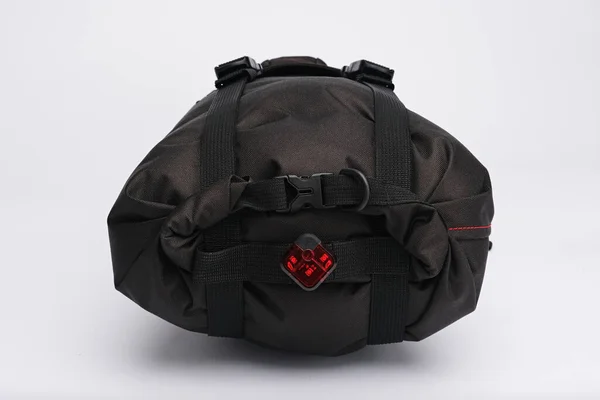 Modern Bicycle Fabric Bag Frame Saddle Mount Black Bag Red — Stock Photo, Image