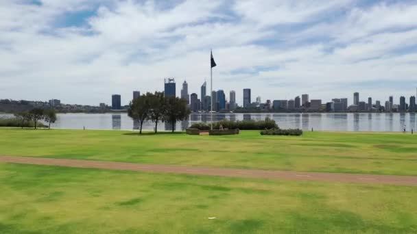 Filmagem Cidade Perth Austrália Ocidental Tirada Sir James Mitchell Park — Vídeo de Stock