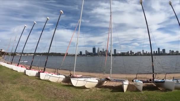 Filmaufnahmen Von Segelbooten Ufer South Perth Westaustralien — Stockvideo