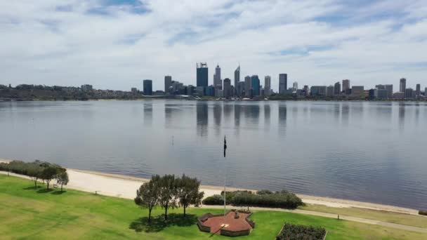 Batı Avustralya Daki Perth Şehrinin Insansız Hava Aracı Görüntüleri Sir — Stok video