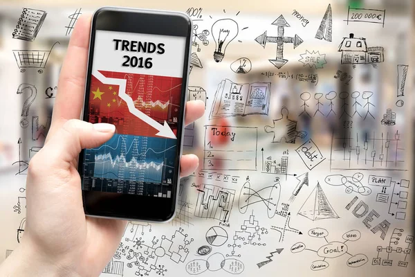 Marketing Trends Online Digital Concepts, smartphone in hand and