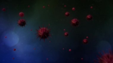 Coronavirus 2019-nCov romanı Asya gribi salgını ve koronavirüs gribi salgını için tedavi edilebilir. Mikroskop virüsü yaklaşıyor. 3d alfa chanel oluşturuluyor