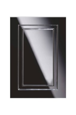 Mutfak, mobilya cephesi, ön manzara. Mutfağın ön cephesi beyaz arka planda izole edilmiş..