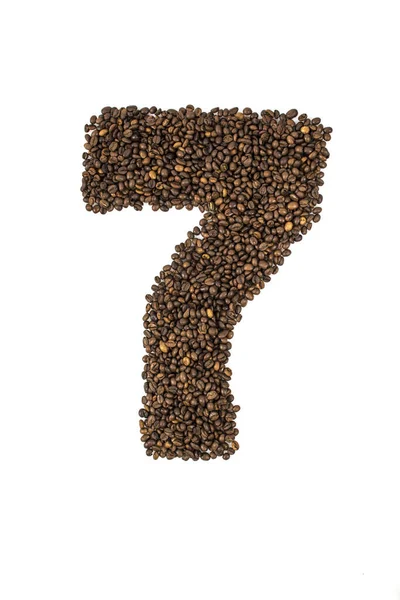 Beyaz arka planda izole kahve numarası