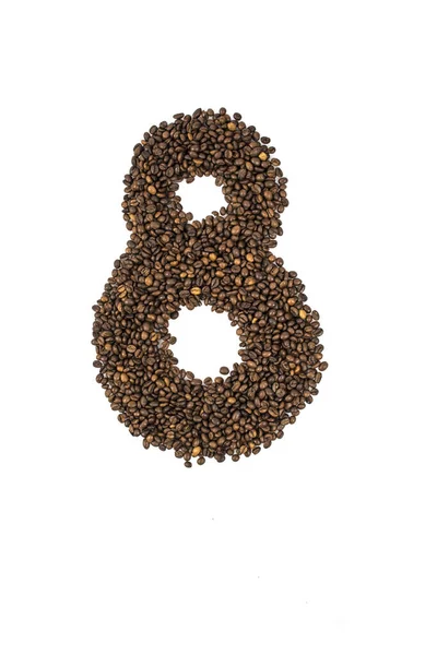 Beyaz arka planda izole kahve numarası