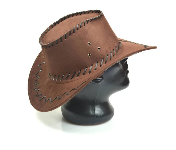 Cowboy Hatt Isolerad Vit Bakgrund — Stockfoto