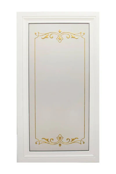 Mutfak, mobilya cephesi, ön manzara. Mutfağın ön cephesi beyaz arka planda izole edilmiş..