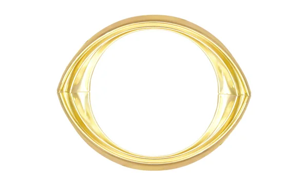 白色背景上的金椭圆形环 — 图库照片