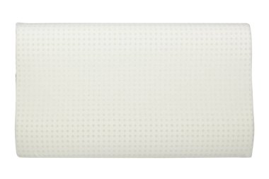 Beyaz bir arka planda beyaz ortopedik yastık izole