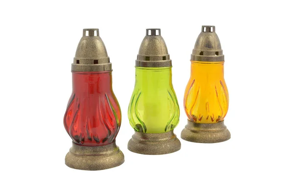 Beyaz arka planda anıt lambaları