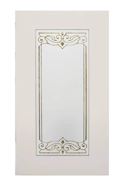 Mutfak, mobilya cephesi, ön manzara. Mutfağın ön cephesi beyaz arka planda izole edilmiş..