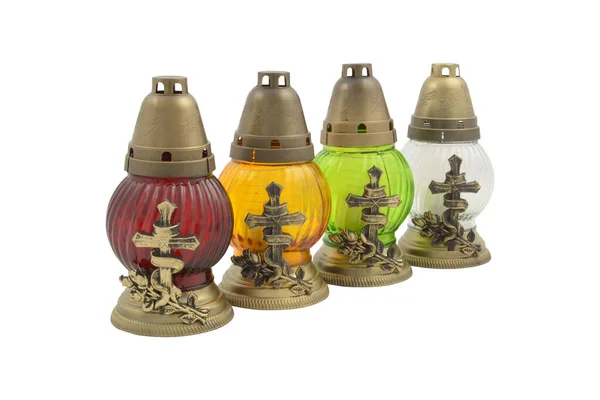 Beyaz arka planda anıt lambaları