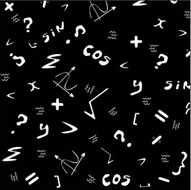 Şablon. Siyah arka plan. Minimalizm Matematiği.