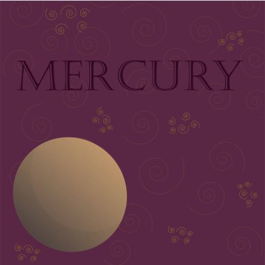 Merkür gezegeninin vektör illüstrasyonu