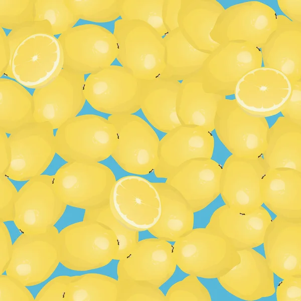 Nahtloses Muster aus frischer Zitrone — Stockvektor
