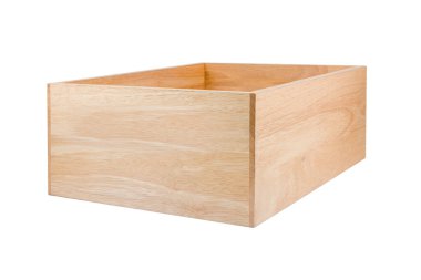 Tahta kutu kırpma yolu ile beyaz arkaplan izole