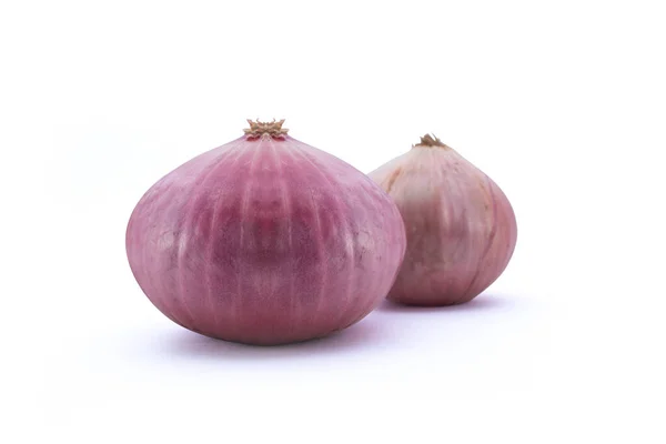 Close Shallots Isolated White Background Clipping Path — Stock Photo, Image